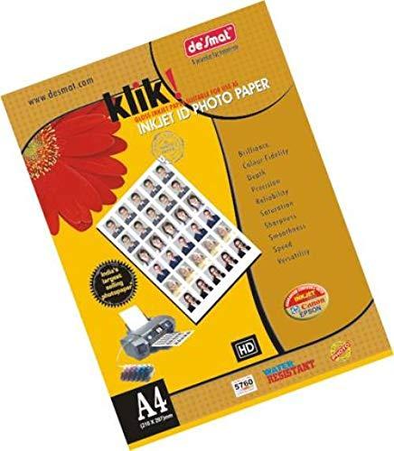 Desmat Glossy Photo Paper for Inkjet Printers A4 Size, 50 Sheets, 180gsm