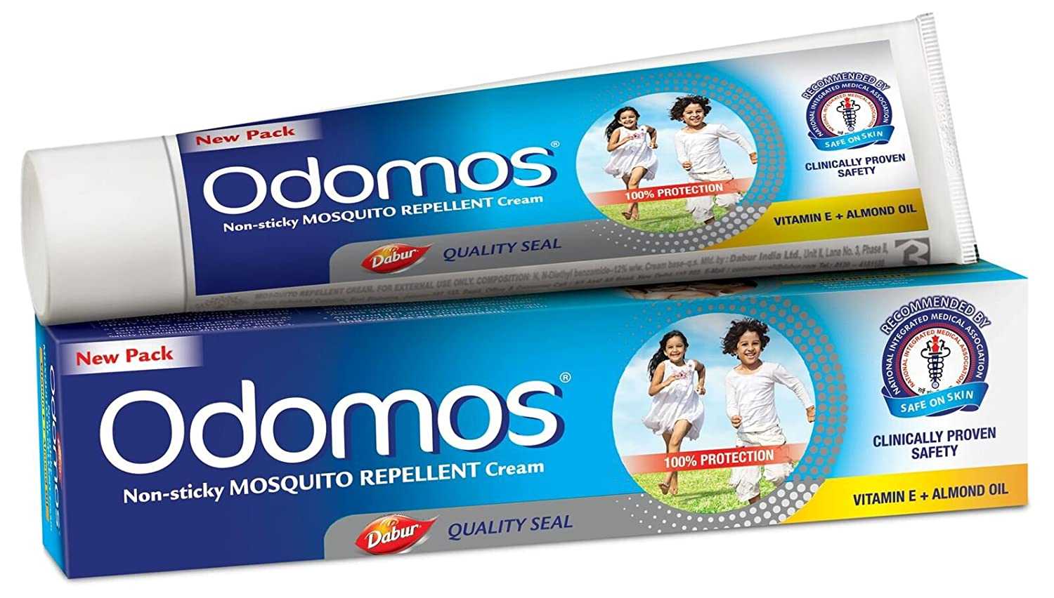 Odomos Non-Sticky Mosquito Repellent Cream (With Vitamin E & Almond)  100 g