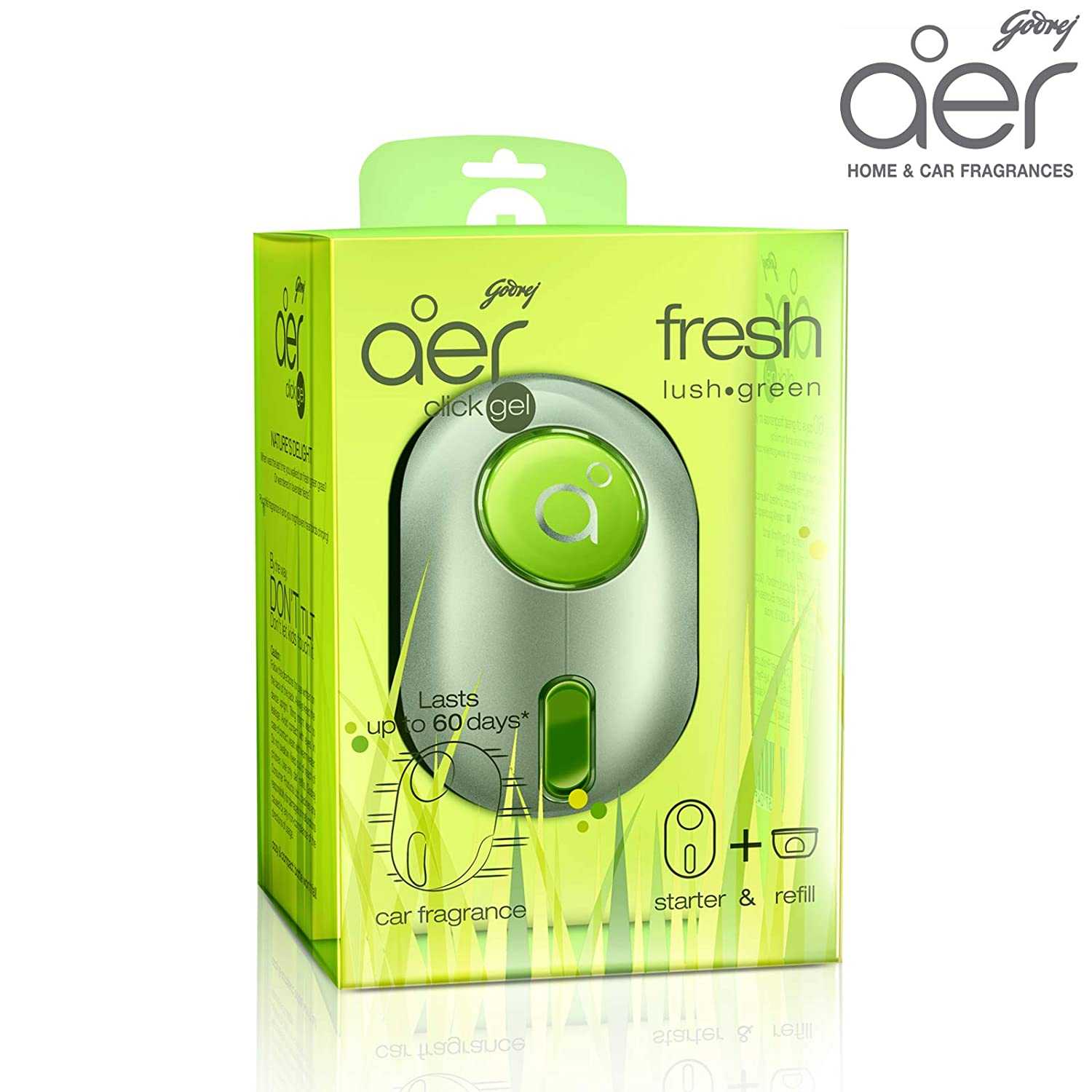 Godrej Aer Click Gel Fresh Lush Green Car Freshener |10 gm