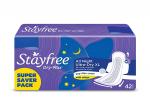 tayfree Dry Max All Night XL Dry Cover Sanitary Pads For Women With Wings, 42 pieces