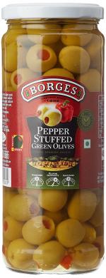 Borges Pepper Stuffed Green Olives 450 gm